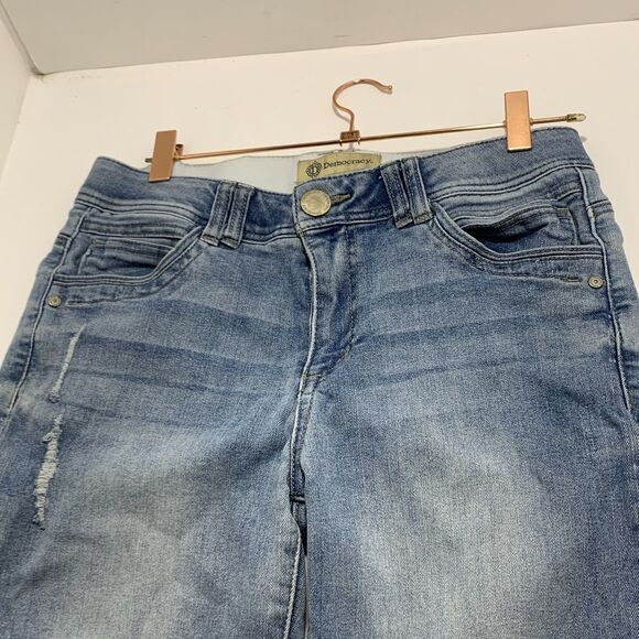 Democracy AB Technology Light Blue Denim Distressed 10” Rise Jeans Size 6 Womrns - Picture 9 of 12